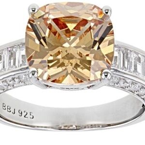 🌸Bella Luce - BJH166 - Champagne & White Diamond Simulant Ring🧡🤍
